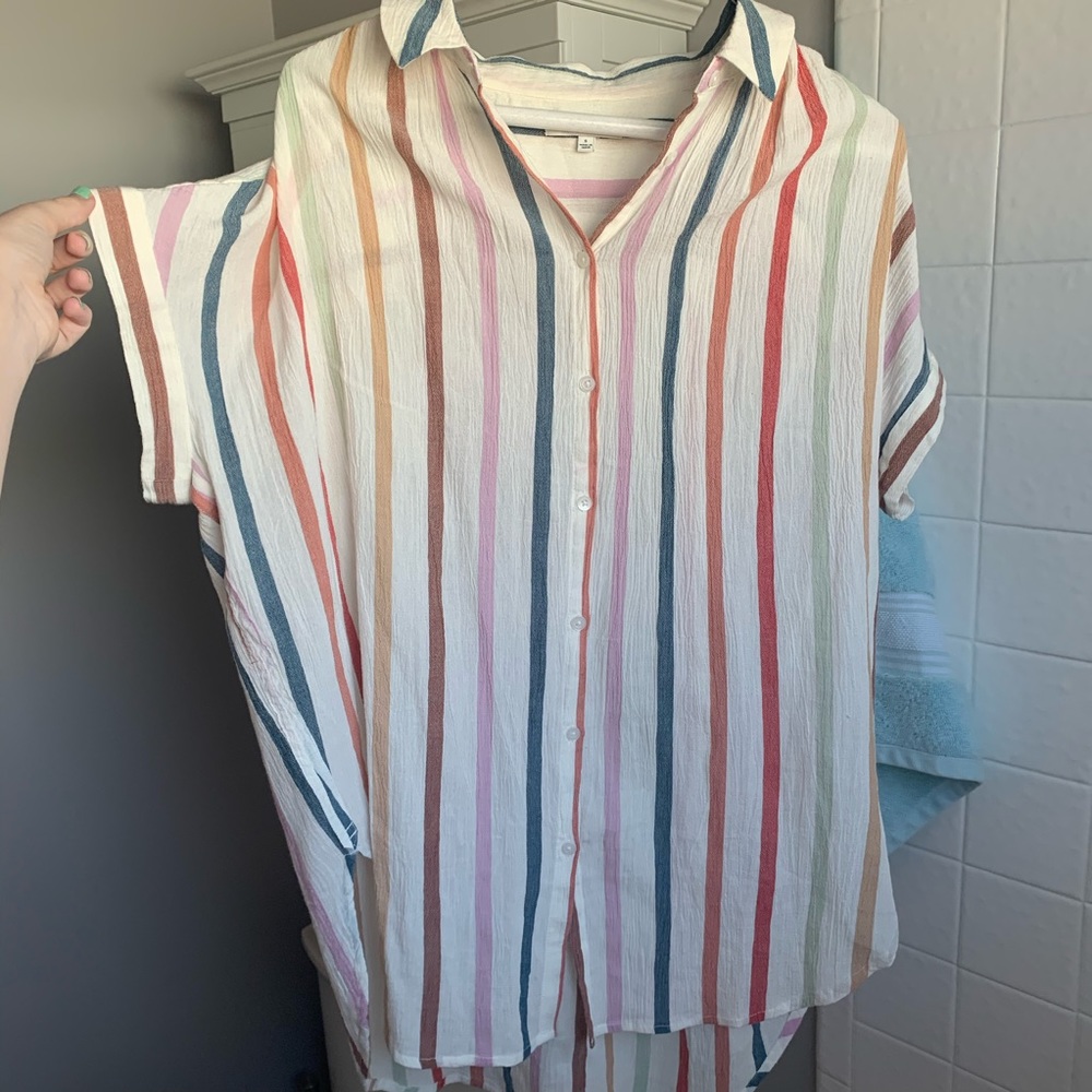 MADEWELL Striped Button Down Top